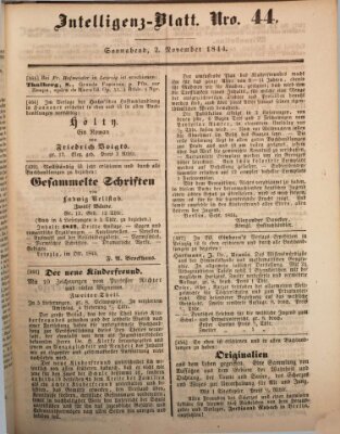 Morgenblatt für gebildete Leser (Morgenblatt für gebildete Stände) Samstag 2. November 1844