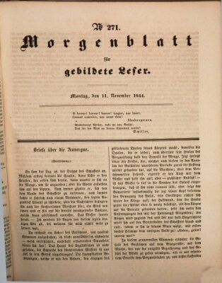 Morgenblatt für gebildete Leser (Morgenblatt für gebildete Stände) Montag 11. November 1844