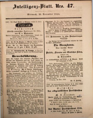 Morgenblatt für gebildete Leser (Morgenblatt für gebildete Stände) Mittwoch 20. November 1844