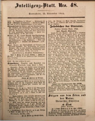 Morgenblatt für gebildete Leser (Morgenblatt für gebildete Stände) Samstag 23. November 1844