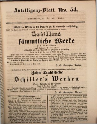 Morgenblatt für gebildete Leser (Morgenblatt für gebildete Stände) Samstag 14. Dezember 1844