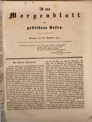 Morgenblatt für gebildete Leser (Morgenblatt für gebildete Stände) Montag 30. Dezember 1844