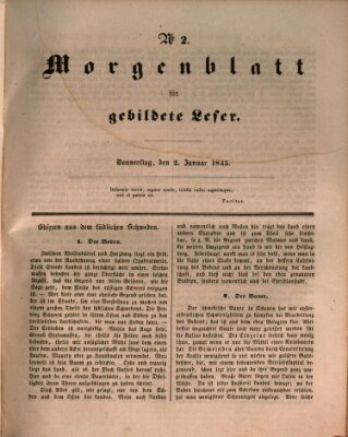 Morgenblatt für gebildete Leser (Morgenblatt für gebildete Stände) Donnerstag 2. Januar 1845