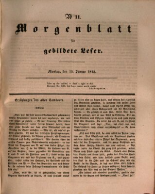 Morgenblatt für gebildete Leser (Morgenblatt für gebildete Stände) Montag 13. Januar 1845