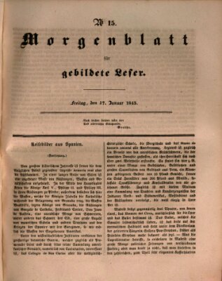 Morgenblatt für gebildete Leser (Morgenblatt für gebildete Stände) Freitag 17. Januar 1845