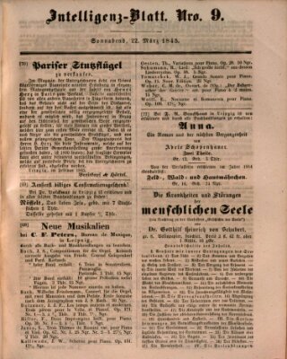 Morgenblatt für gebildete Leser (Morgenblatt für gebildete Stände) Samstag 22. März 1845