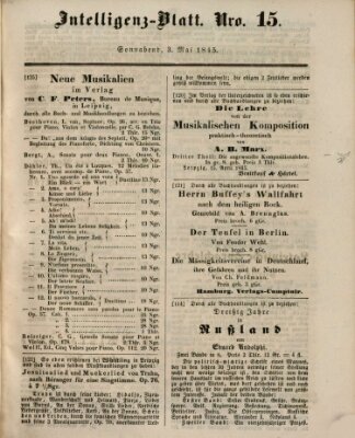 Morgenblatt für gebildete Leser (Morgenblatt für gebildete Stände) Samstag 3. Mai 1845