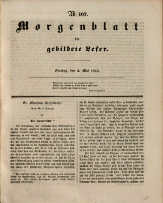 Morgenblatt für gebildete Leser (Morgenblatt für gebildete Stände) Montag 5. Mai 1845