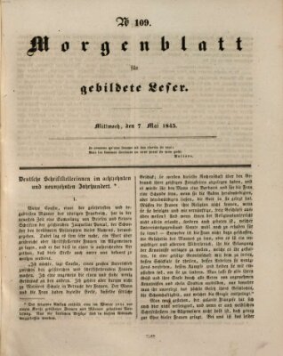 Morgenblatt für gebildete Leser (Morgenblatt für gebildete Stände) Mittwoch 7. Mai 1845