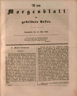 Morgenblatt für gebildete Leser (Morgenblatt für gebildete Stände) Samstag 10. Mai 1845