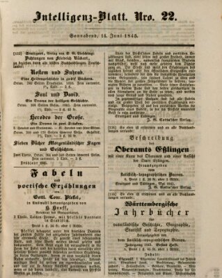 Morgenblatt für gebildete Leser (Morgenblatt für gebildete Stände) Samstag 14. Juni 1845