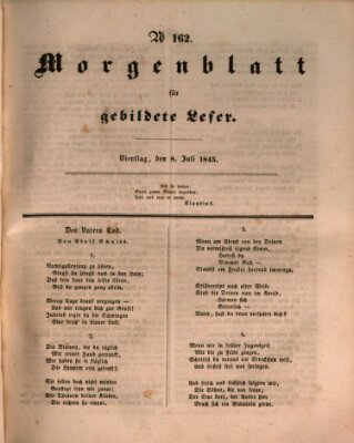 Morgenblatt für gebildete Leser (Morgenblatt für gebildete Stände) Dienstag 8. Juli 1845