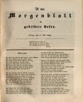 Morgenblatt für gebildete Leser (Morgenblatt für gebildete Stände) Freitag 11. Juli 1845