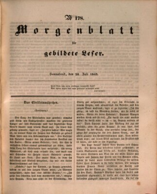 Morgenblatt für gebildete Leser (Morgenblatt für gebildete Stände) Samstag 26. Juli 1845