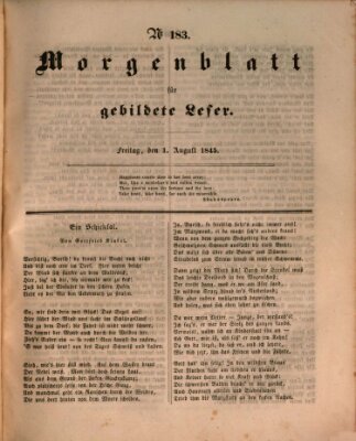 Morgenblatt für gebildete Leser (Morgenblatt für gebildete Stände) Freitag 1. August 1845