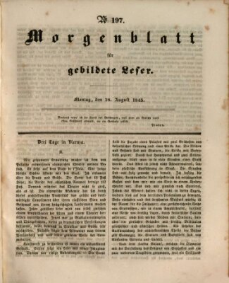 Morgenblatt für gebildete Leser (Morgenblatt für gebildete Stände) Montag 18. August 1845