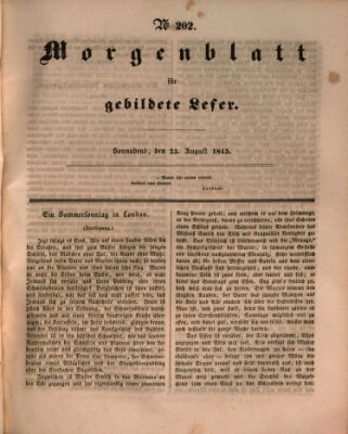 Morgenblatt für gebildete Leser (Morgenblatt für gebildete Stände) Samstag 23. August 1845