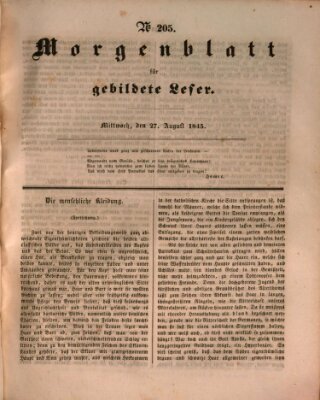 Morgenblatt für gebildete Leser (Morgenblatt für gebildete Stände) Mittwoch 27. August 1845
