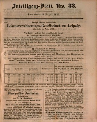 Morgenblatt für gebildete Leser (Morgenblatt für gebildete Stände) Samstag 30. August 1845