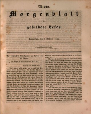 Morgenblatt für gebildete Leser (Morgenblatt für gebildete Stände) Donnerstag 9. Oktober 1845