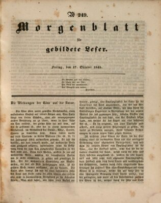 Morgenblatt für gebildete Leser (Morgenblatt für gebildete Stände) Freitag 17. Oktober 1845