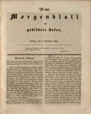 Morgenblatt für gebildete Leser (Morgenblatt für gebildete Stände) Freitag 7. November 1845