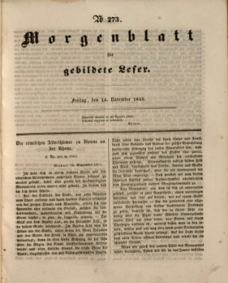 Morgenblatt für gebildete Leser (Morgenblatt für gebildete Stände) Freitag 14. November 1845