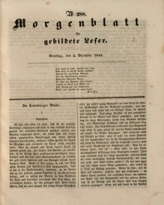 Morgenblatt für gebildete Leser (Morgenblatt für gebildete Stände) Dienstag 2. Dezember 1845