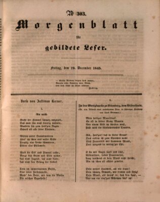 Morgenblatt für gebildete Leser (Morgenblatt für gebildete Stände) Freitag 19. Dezember 1845