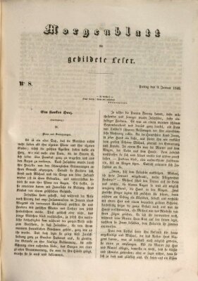 Morgenblatt für gebildete Leser (Morgenblatt für gebildete Stände) Freitag 9. Januar 1846