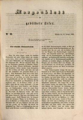 Morgenblatt für gebildete Leser (Morgenblatt für gebildete Stände) Montag 12. Januar 1846