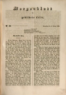 Morgenblatt für gebildete Leser (Morgenblatt für gebildete Stände) Donnerstag 15. Januar 1846