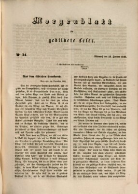 Morgenblatt für gebildete Leser (Morgenblatt für gebildete Stände) Mittwoch 28. Januar 1846