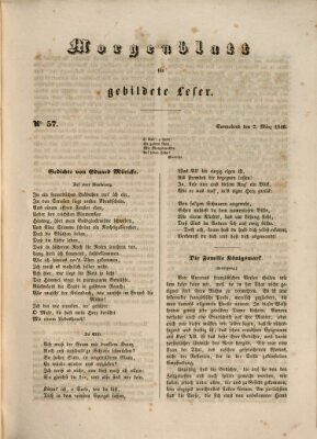 Morgenblatt für gebildete Leser (Morgenblatt für gebildete Stände) Samstag 7. März 1846