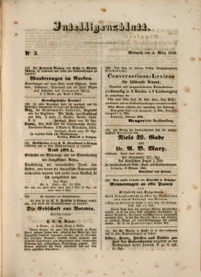 Morgenblatt für gebildete Leser (Morgenblatt für gebildete Stände) Mittwoch 4. März 1846