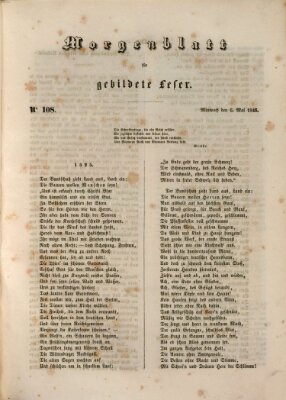 Morgenblatt für gebildete Leser (Morgenblatt für gebildete Stände) Mittwoch 6. Mai 1846