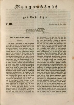 Morgenblatt für gebildete Leser (Morgenblatt für gebildete Stände) Samstag 16. Mai 1846