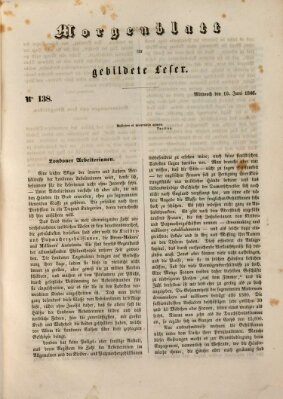 Morgenblatt für gebildete Leser (Morgenblatt für gebildete Stände) Mittwoch 10. Juni 1846