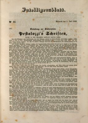 Morgenblatt für gebildete Leser (Morgenblatt für gebildete Stände) Mittwoch 1. Juli 1846