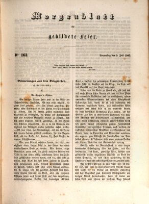 Morgenblatt für gebildete Leser (Morgenblatt für gebildete Stände) Donnerstag 9. Juli 1846