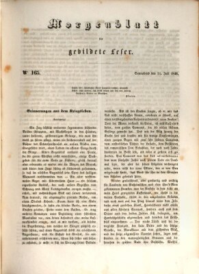 Morgenblatt für gebildete Leser (Morgenblatt für gebildete Stände) Samstag 11. Juli 1846