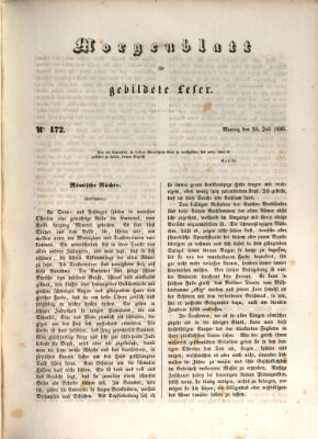 Morgenblatt für gebildete Leser (Morgenblatt für gebildete Stände) Montag 20. Juli 1846