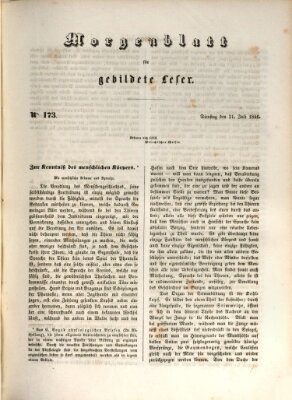 Morgenblatt für gebildete Leser (Morgenblatt für gebildete Stände) Dienstag 21. Juli 1846