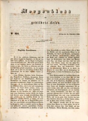 Morgenblatt für gebildete Leser (Morgenblatt für gebildete Stände) Freitag 18. September 1846