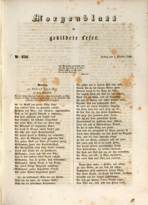 Morgenblatt für gebildete Leser (Morgenblatt für gebildete Stände) Freitag 2. Oktober 1846