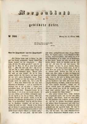 Morgenblatt für gebildete Leser (Morgenblatt für gebildete Stände) Montag 12. Oktober 1846