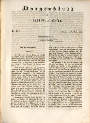 Morgenblatt für gebildete Leser (Morgenblatt für gebildete Stände) Dienstag 27. Oktober 1846