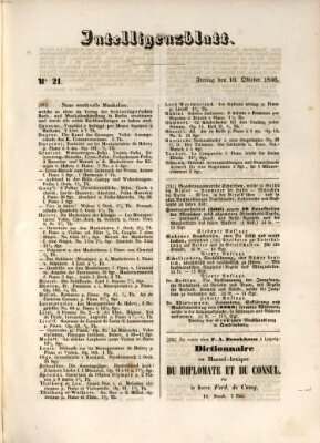 Morgenblatt für gebildete Leser (Morgenblatt für gebildete Stände) Freitag 16. Oktober 1846