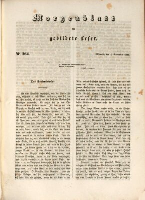 Morgenblatt für gebildete Leser (Morgenblatt für gebildete Stände) Mittwoch 4. November 1846