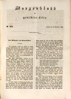 Morgenblatt für gebildete Leser (Morgenblatt für gebildete Stände) Freitag 20. November 1846